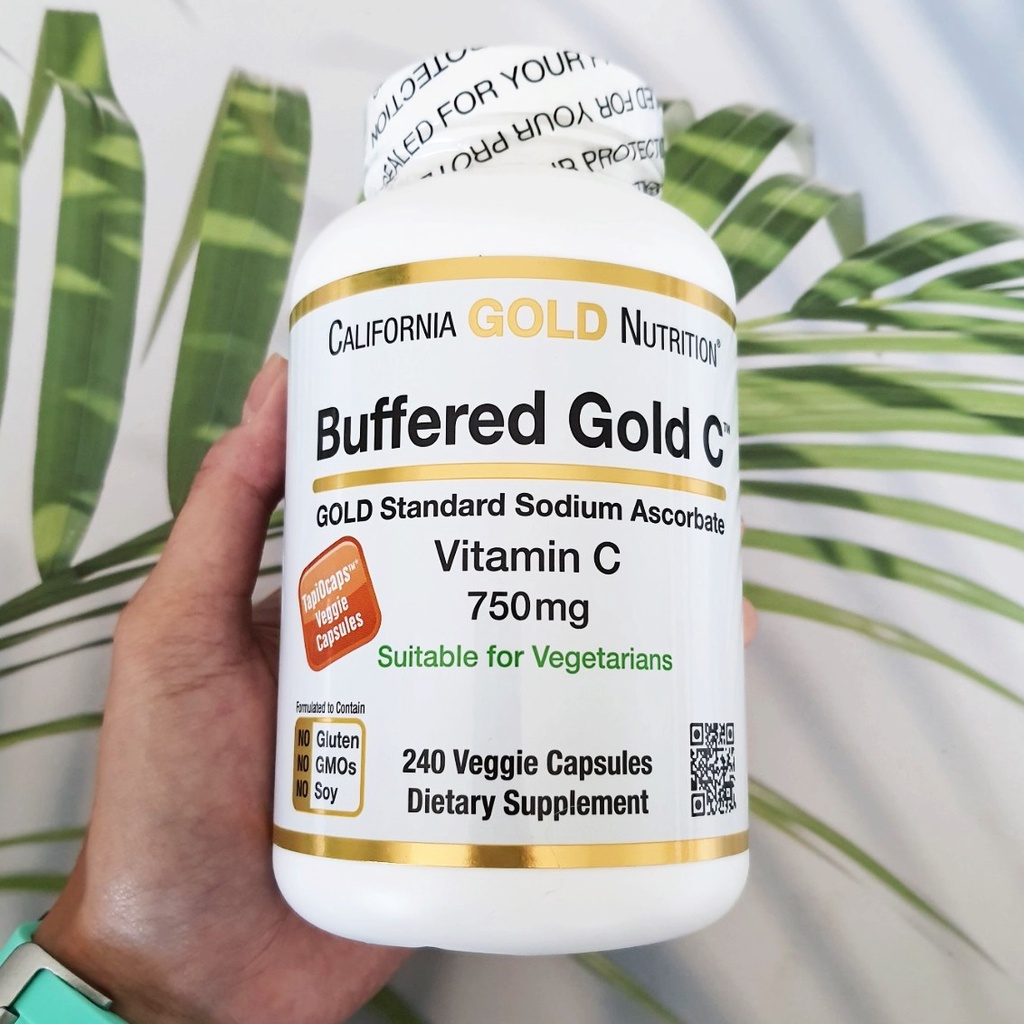 Buffered Gold C, Non-Acidic Vitamin C 750 mg 240 Veg Caps (CGN ...