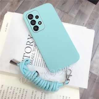 ใหม่ เคสโทรศัพท์ ซัมซุง Samsung Galaxy A53 A33 A52S A52 A32 A22 A12 A02 A02S M12 M02 5G 4G 2022 New Phone Cell Case Skin Feel Silicone Soft Casing with Neck Strap Rope GalaxyA53 GalaxyA33 Back Cover