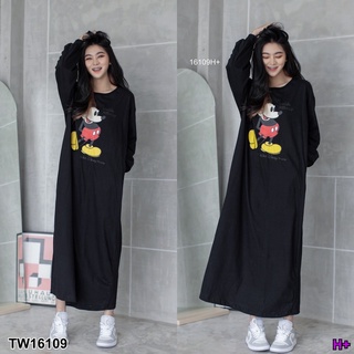 TW16109 เดรส oversized แขนยาว น่ารัก เก๋ๆสวยๆ เนื้อผ้านิ่มใส่สบายมากจ้า