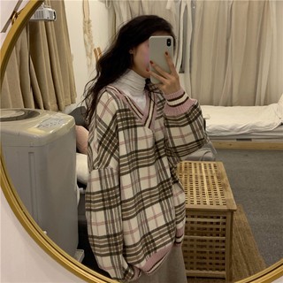 ภาพขนาดย่อของภาพหน้าปกสินค้าXiaozhainv New Korean version Plaid collar sweater Women's fashion จากร้าน xiaozhainv.th บน Shopee ภาพที่ 7