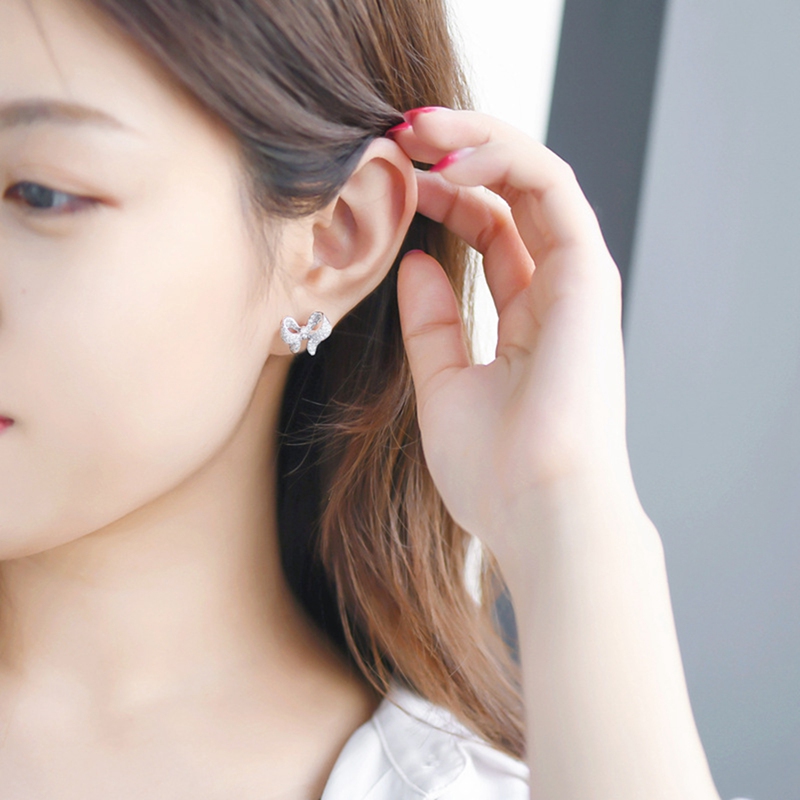 sapphire-925-ต่างหูไพลินสีขาวสําหรับผู้หญิง