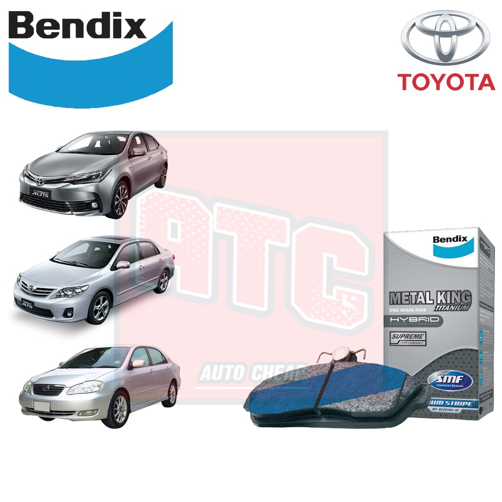 bendix-ผ้าเบรค-toyota-altis-ทุกรุ่น-โตโยต้า-อัลติส-metal-king-titanium-เมทัลคิงส์