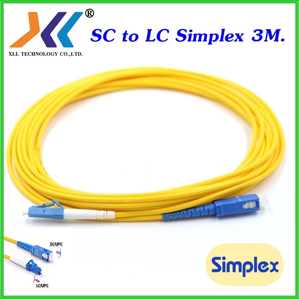 ภาพหน้าปกสินค้าสายไฟเบอร์ Pacth cord SC/UPC - LC/UPC SM ยาว 3m. Fiber optic Single mode mikrotic(SC08) จากร้าน aecheadphone บน Shopee