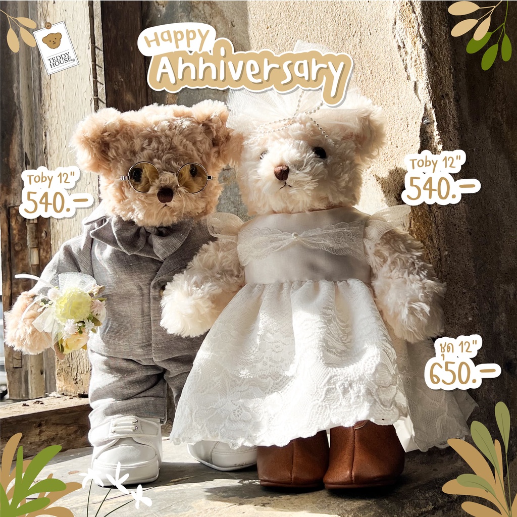 ตุ๊กตาหมีคู่แต่งงาน-wedding-teddy-house