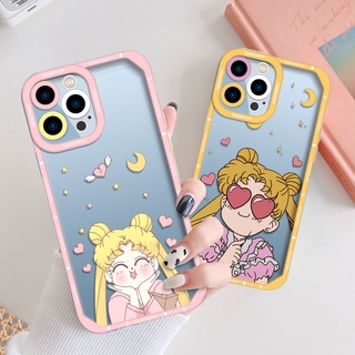 เคสซิลิโคนนิ่ม ลายการ์ตูนเซเลอร์มูน สําหรับ iPhone 13 Pro Max 11 12 lphone 7 8 SE 2020