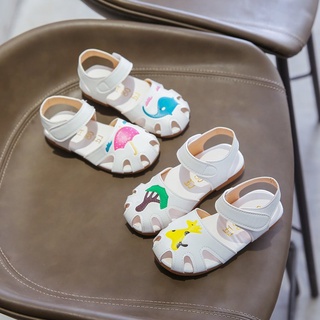 พร้อมส่ง รองเท้าแตะลําลอง พิมพ์ลายการ์ตูน แฟชั่นฤดูร้อน สําหรับเด็กผู้หญิง