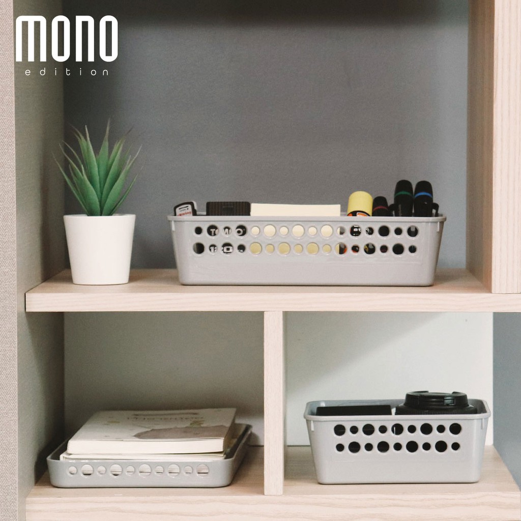 clip-pac-mono-ตะกร้า-ตะกร้าใส่ของ-ตะกร้าสี่เหลี่ยม-ใบเล็ก-รุ่น-s3-3601-สีเทา-1-แพ็ก-3-ชิ้น