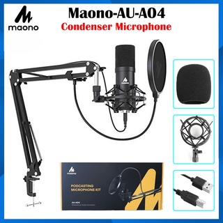 ภาพหน้าปกสินค้าMaono AU-A04 ไมโครโฟน Microphone Condenser เชื่อมต่อ แบบ USB ตัดเสียงรบกวนได้ดี เสียบคอมทำงานได้ทันที ที่เกี่ยวข้อง