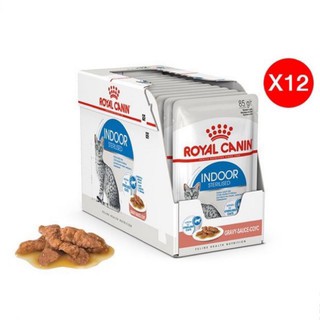 Royal Canin : อาหารเปียกแมว indoor เพ้าซ์แมว indoor 7+