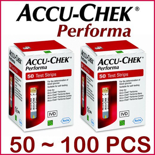 ภาพหน้าปกสินค้า(วันหมดอายุ: 31 มีนาคม 2024) Accu-Chek Accuchek Performa Test Strip 50's / 100's Accu Chek