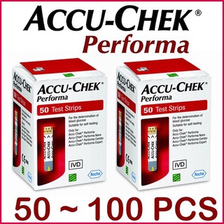 เช็ครีวิวสินค้า(วันหมดอายุ: 31 มีนาคม 2024) Accu-Chek Accuchek Performa Test Strip 50's / 100's Accu Chek