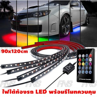 ไฟใต้ท้องรถ LED DC12V 90CM x 120CM หรือ 60cm x 90cm พร้อมรีโมท RGB เปลี่ยนสี เปลี่ยน step