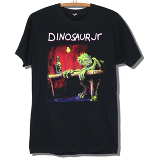 เสื้อคนอ้วนผญ - วินเทจไดโนเสาร์จูเนียร์วง Reprinted เสื้อยืดผ้าฝ้ายสีดํา