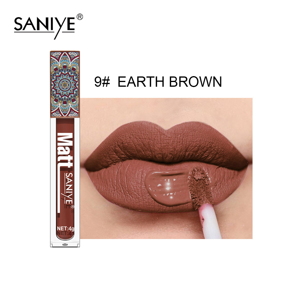 saniye-เครื่องสําอางค์ลิปสติกเนื้อแมทแห้งเร็วติดทนนาน-9-สี