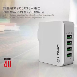 cherry หัวชาร์จ LDNIO A4403 3.4A Four USB Port Travel Charger Mobile Phone Charger