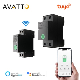 AVATTO WiFi Circuit Breaker,Tuya Smart Timer Switch with Energy Meter Power Consumption Monitor,Work for Alexa Google Ho