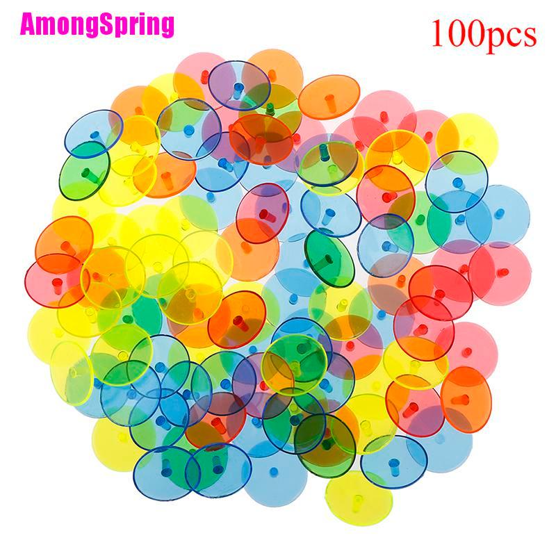 ภาพหน้าปกสินค้า( Amongspring ) มาร์กเกอร์พลาสติก ทรงกลม หลากสีสัน สําหรับติดไม้กอล์ฟ 100 ชิ้น