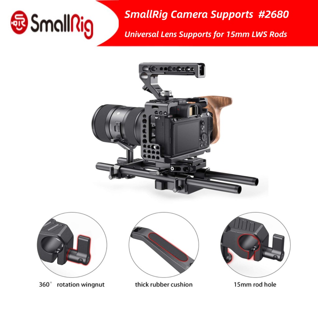 ภาพหน้าปกสินค้าส่งไวจากไทย SmallRig 15mm LWS Universal Lens Support 34.5mm Vertical Adjustment Y-Bracket --BSL2680 จากร้าน smallrigwh.th บน Shopee