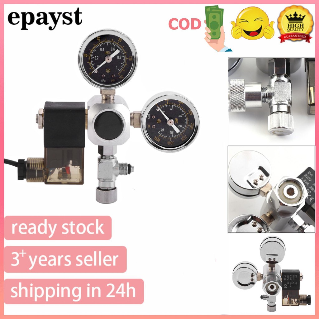 regulator-co2-mufan-เกลียวไทยcga320-พร้อมโซลินอยด์-นับฟอง-หัวเรกกูเรเตอร์-co2-mufan-regulator-solinoid-valve-bubble-c