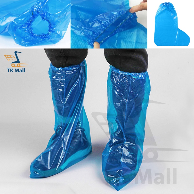 ภาพหน้าปกสินค้าถุงครอบรองเท้าแบบใช้แล้วทิ้ง ถุงครอบรองเท้าพลาสติก PE สีฟ้า 6960