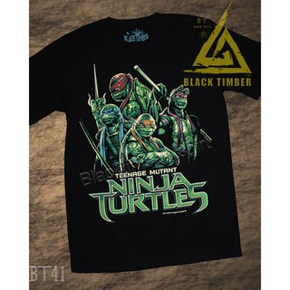 เสื้อยืดผ้าฝ้ายพรีเมี่ยม BT 41 Ninja Turtles เสื้อยืด สีดำ BT Black Timber T-Shirt ผ้าคอตตอน สกรีนลายแน่น S M L XL XXL