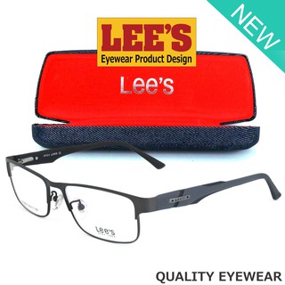 Lees แว่นตา รุ่น 50627 C-11 สีเทา กรอบเต็ม ขาสปริง วัสดุ สแตนเลส สตีล (สำหรับตัดเลนส์) กรอบแว่นตา Eyeglasses