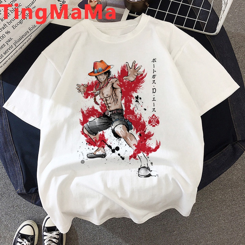 คอลูกเรือเสื้อยืดคอกลมเสื้อยืด-พิมพ์ลายการ์ตูนอนิเมะ-one-piece-luffy-zoro-น่ารัก-เหมาะกับฤดูร้อน-สําหรับผู้หญิงผ้าฝ้ายแท