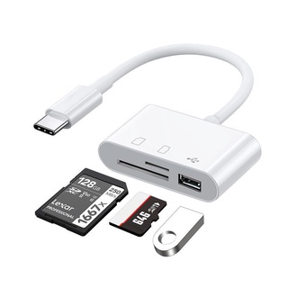 Card Reader USB Type C 3 ใน 1 อะแดปเตอร์สาย USB HUB + TF SD READER