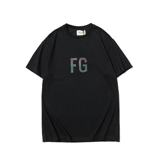 Fear of God  ความกลัวของพระเจ้า F G ฝ้ายพิมพ์คอกลมแขนสั้นเสื้อยืด