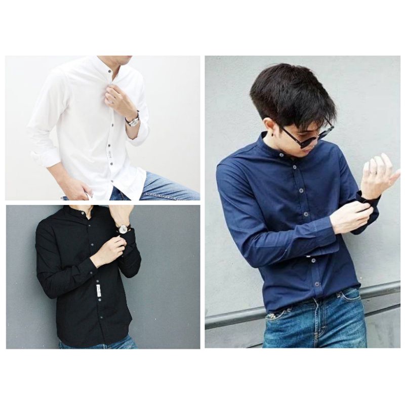 ราคาและรีวิวเสื้อเชิ้ตคอจีน  ผ้า Oxford by bonne.chance สีพื้น ( ลดเพิ่ม 10% )