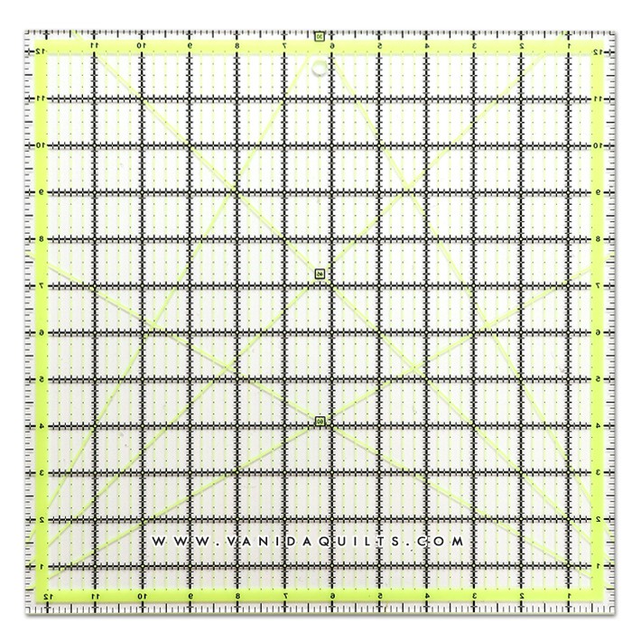ไม้บรรทัดงานควิลท์และงานต่อผ้า-diy-quilt-amp-patchwork-ruler-หลักนิ้ว-เส้นเขียวนีออน-ขนาด-12-5-x-12-5-นิ้ว-รหัสruler0003