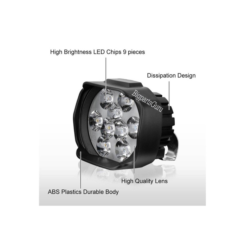 ledรถยนต์-ไฟสปอร์ตไลท์-9-led-12v-สปอร์ตไลท์-led-มอเตอร์ไซค์-ไฟสปอร์ตไลท์รถยนต์-ไฟมอเตอร์ไซค์-กล่องขาว