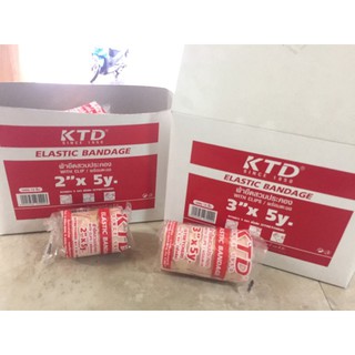 ผ้าพันเคล็ด Elastic Bandage KTD อีลาสติก 2นิ้ว x 5หลา ,3นิ้วx 5 หลา( ราคาต่อ 1 ม้วน)