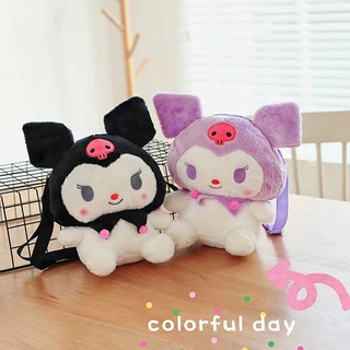 SANRIO Kawaii Kuromi กระเป๋าเป้สะพายหลัง กระเป๋าสะพายไหล่ กระเป๋าถือ กระเป๋าเมสเซนเจอร์ ตุ๊กตาซานริโอ แบบนิ่ม