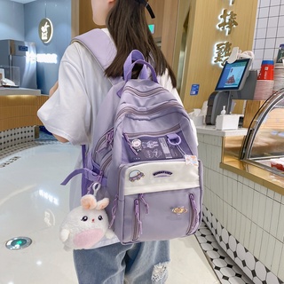 【พร้อมส่ง】กระเป๋าเป้สะพายหลัง กระเป๋านักเรียน ความจุขนาดใหญ่ สไตล์เกาหลี สําหรับผู้หญิง