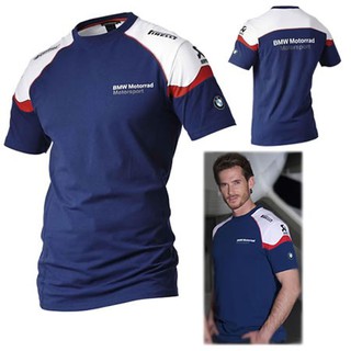 เสื้อยืดโพลีเอสเตอร์ แขนห้าส่วน พิมพ์ลายรถจักรยานยนต์ Bmw Motorrad