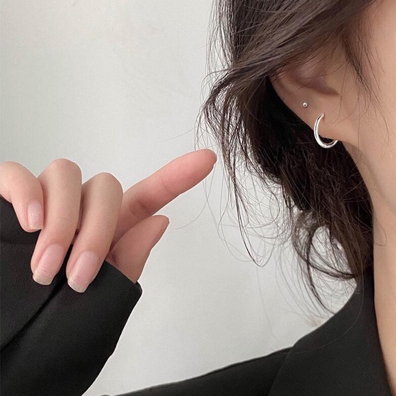 s925-basic-hoop-earring-ต่างหูห่วง-สีเงิน-สีทอง-ทรงกลม-สุดคลาสิค-ตัวเงินแท้-แฟชั่นเกาหลี-ผู้หญิง-พร้อมส่ง-ร้านไทย