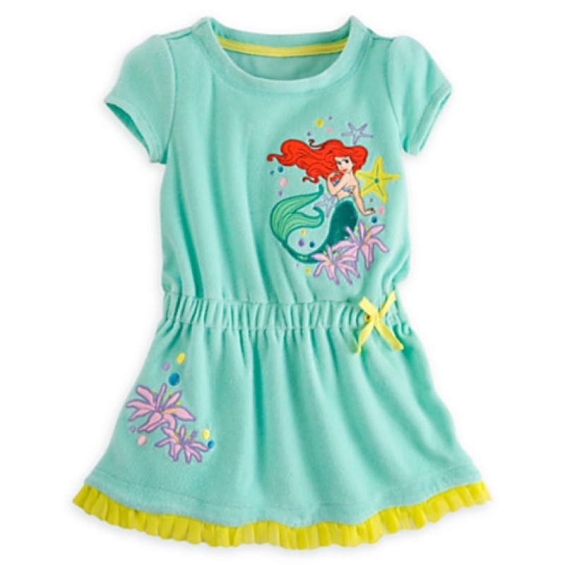 เสื้อคลุมว่ายน้ำ-disney-ariel-cover-up-for-girls-สีเขียว-ไซส์-s-5-6-disneystore-อเมริกา