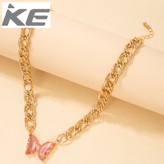 Accessories Butterfly Thick Chain Clavicle Chain Womens Simple Pearl Butterfly Single Necklac