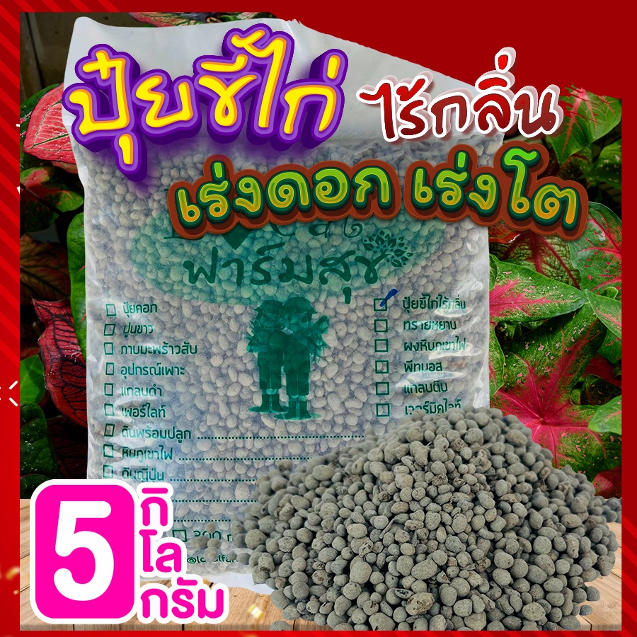 ปุ๋ยขี้ไก่-5-กิโล-ปุ๋ยขี้ไก่ไร้กลิ่น-ปุ๋ยเร่งดอก-เร่งต้น-ปุ๋ยใส่ต้นไม้-ปุ๋ยอินทรีย์คุณภาพสูง