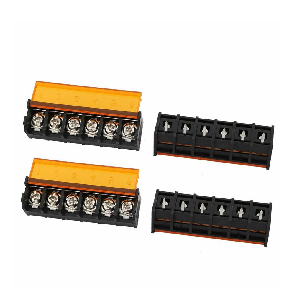 ขั้วต่อ Terminal Block 6 ขา พร้อมฝาปิด Terminal block with cover 6p ...