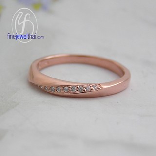 Finejewelthai แหวนพิ้งค์โกลด์-แหวนเพชร-แหวนหมั้น-แหวนแต่งงาน/ Diamond Cz-Silver925-Wedding-Ring - R1341cz_g