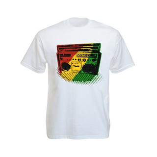 เสื้อยืดราสต้า Tee-Shirt Green Yellow Red Rasta Radio เสื้อยืดสีดำ ขาว ลายวิทยุ สีสันราสต้า