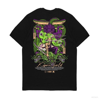 เสื้อยืดแขนสั้นลําลอง ทรงหลวม พิมพ์ลายอนิเมะวันพีช Ellen Roronoa Zoro พลัสไซซ์ สําหรับผู้ชาย และผู้หญิง