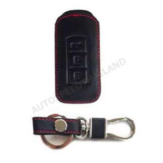 ปลอกกุญแจ ซองหนัง ใส่ กุญแจรถยนต์ สำหรับ Mitsubishi Mirage 2015-2017 (สีดำ) รีโมทรถยนต์ ซองหนังหุ้มกุญแจรถยนต์