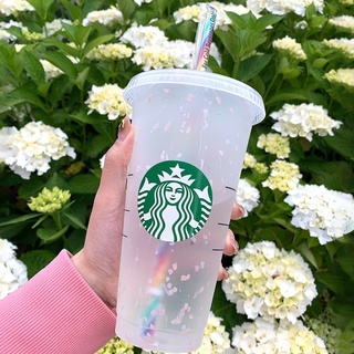 Starbucks แก้วน้ําพลาสติก พร้อมฝาปิด 700 มล.