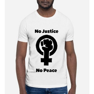 เสื้อยืดแขนสั้น พิมพ์ลาย No Justice No Peace ดีไซน์แปลกใหม่ สําหรับผู้ชาย