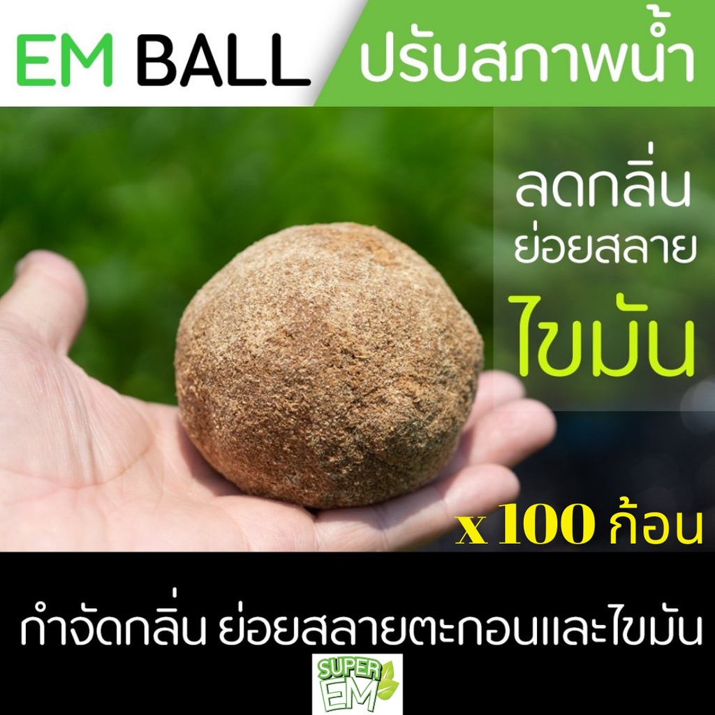 แก้น้ำเสีย-em-ball-จุลินทรีย์บำบัดน้ำเสีย-em-ชนิดก้อน-น้ำเน่าเสีย-กลิ่นเหม็น-บรรจุ-100-ก้อน-15-กก