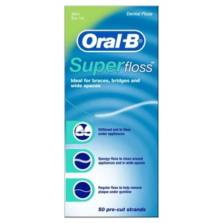 ภาพหน้าปกสินค้าOral-B Oral B Super Floss Waxed Mint ออรัลบี ไหมขัดฟัน รสมินท์ จำนวน 1 กล่อง บรรจุ 50 เส้น 04720 ที่เกี่ยวข้อง