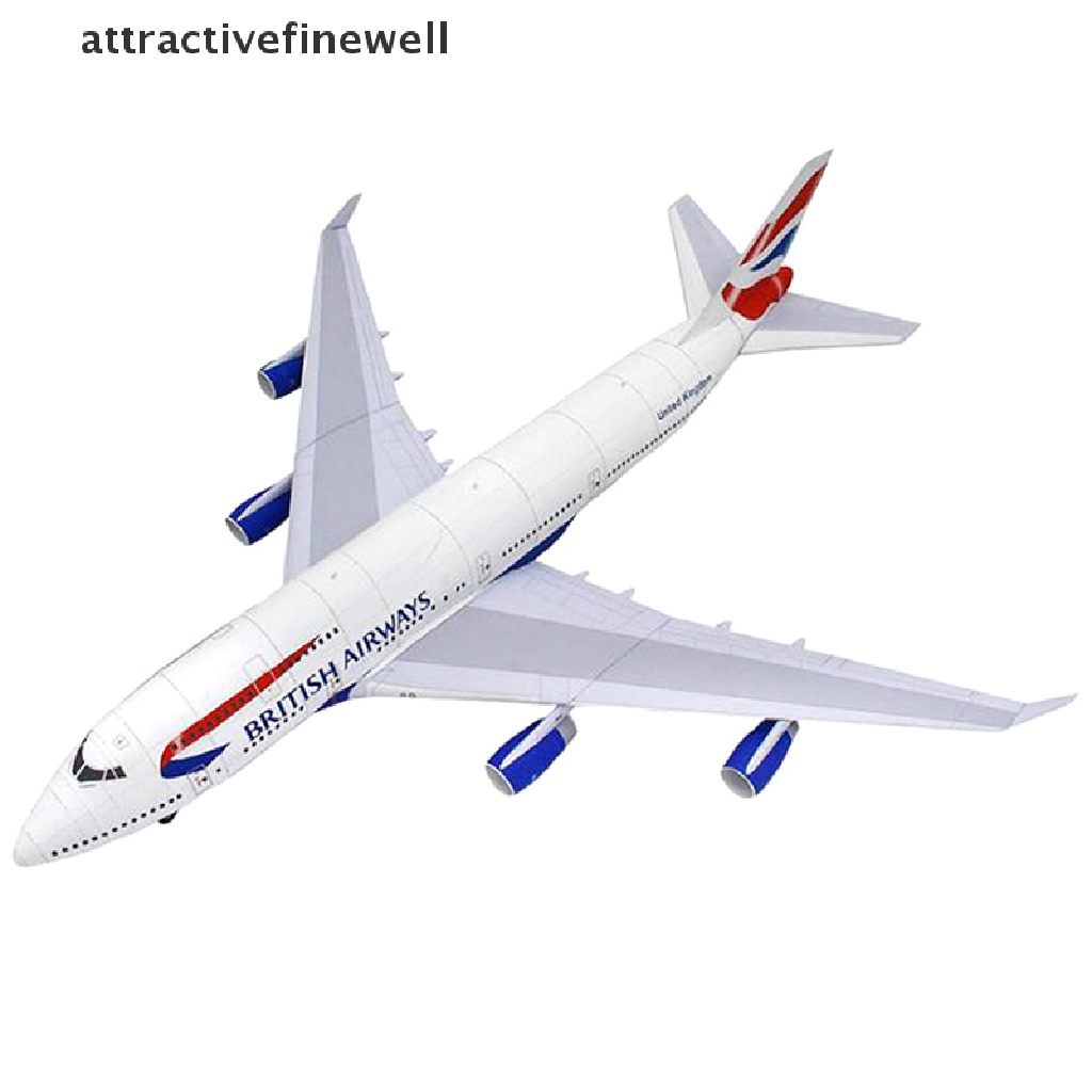 attractivefinewell-ชุดโมเดลเครื่องบินกระดาษ-3d-1-144-boeing-747-diy